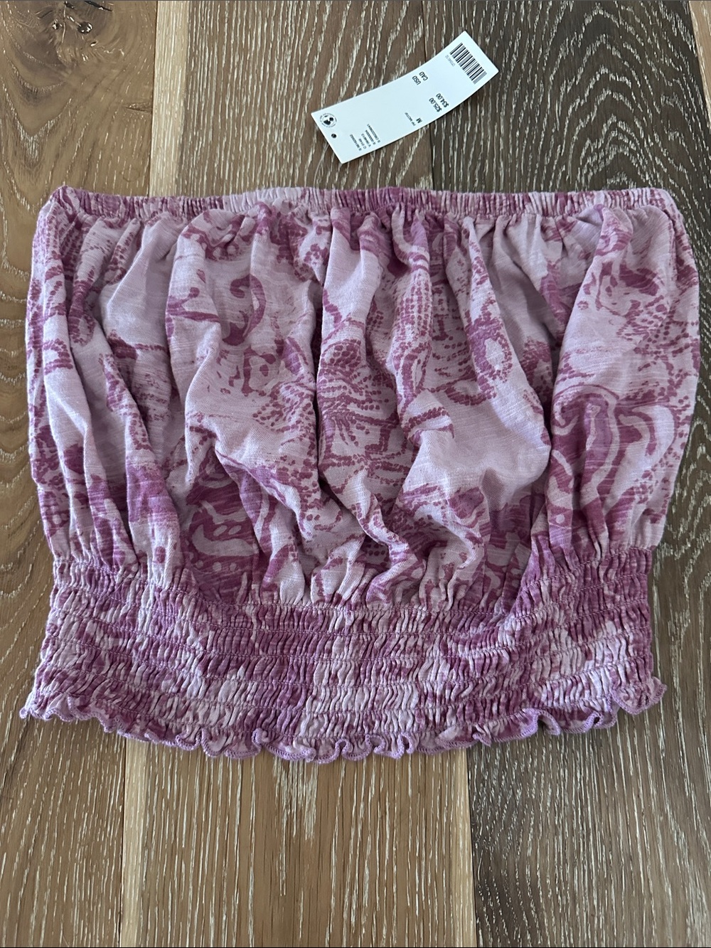 NWT! URBAN OUTFITTERS Lilac Boho Smocked Tube Top, size medium